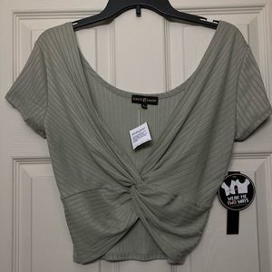NWT Almost Famous 2 Way Crop Top Blouse